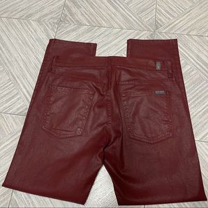 7 for all mankind coated burgundy jeans